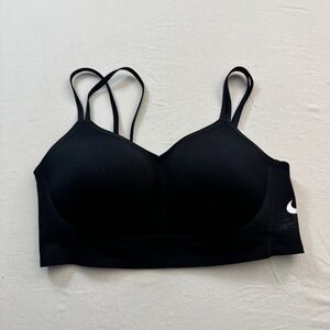 Nike Women's Black Sports Bra with White Logo
